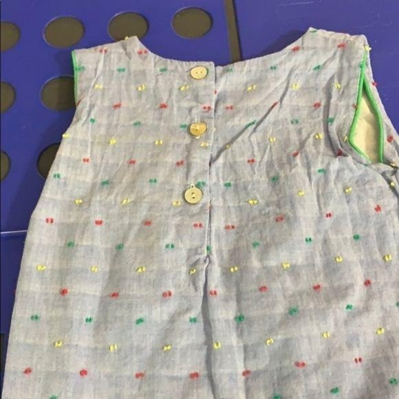 The Oaks Apparel Toddler Girl Blue Swiss Dotted Dress Size 3‎ - Picture 6 of 7